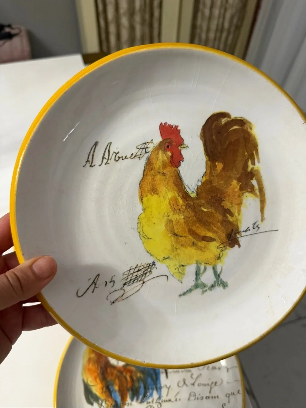 Williams-Sonoma Large Rooster Script Pasta Serving Bowls